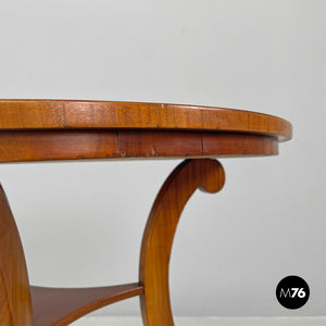 Wooden round pedestals in Biedermeier style, early 1800s