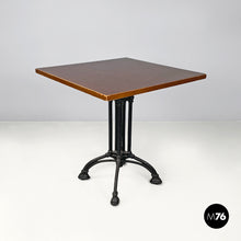 画像をギャラリービューアに読み込む, Black cast iron and wooden top bar table, 1990s
