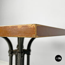 画像をギャラリービューアに読み込む, Black cast iron and wooden top bar table, 1990s
