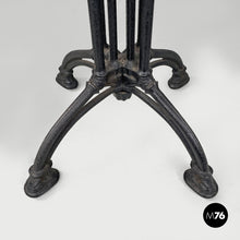 画像をギャラリービューアに読み込む, Black cast iron and wooden top bar table, 1990s
