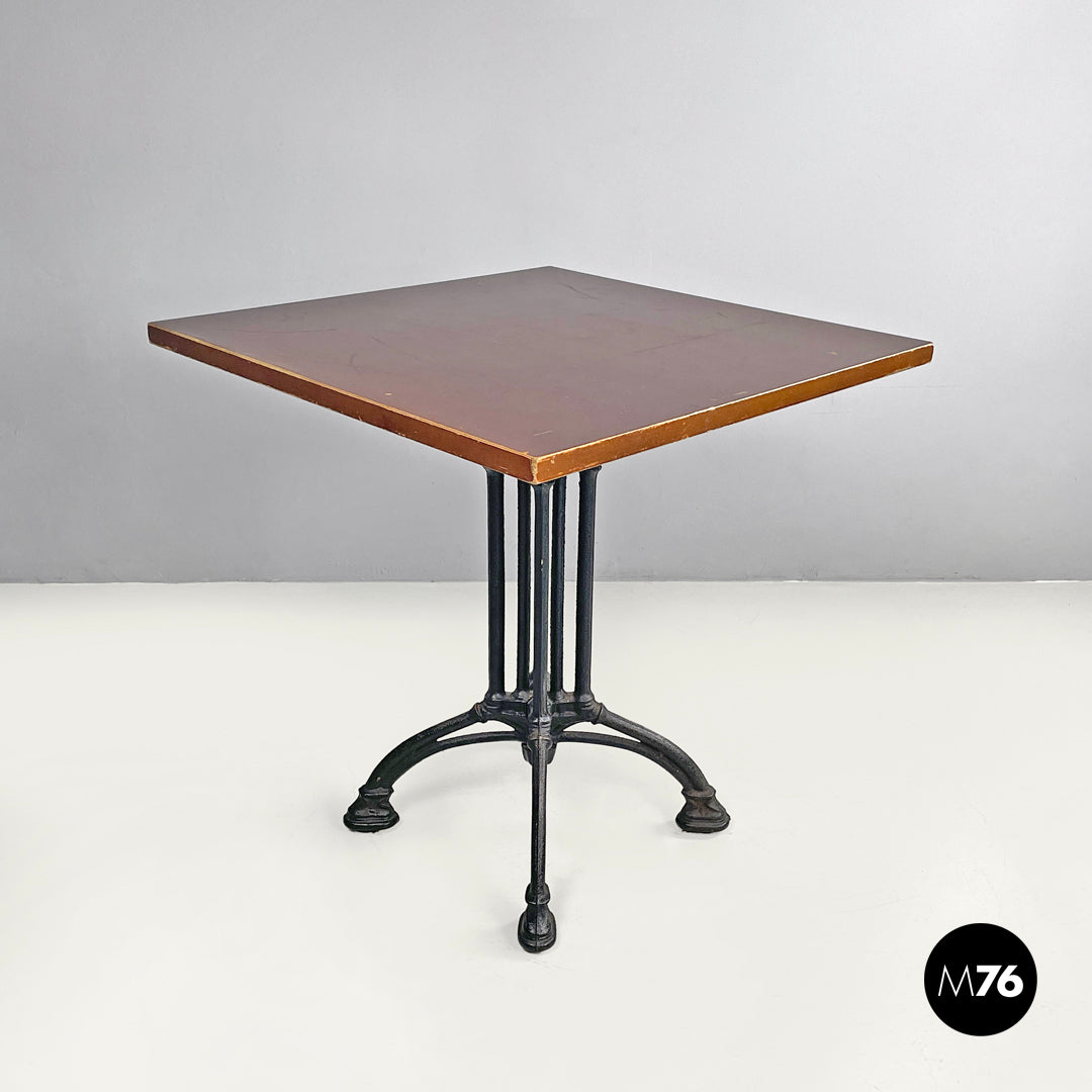 Black cast iron and wooden top bar table, 1990s – Magazzino76