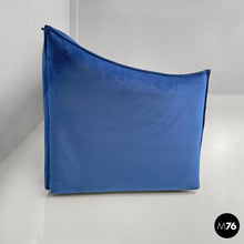 Load image into Gallery viewer, Modular sofa in blue velvet, 1980s
