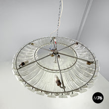 Load image into Gallery viewer, Round ceiling light by Barovier&amp;Toso in transparent Murano glass, 1940s
