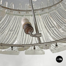 Load image into Gallery viewer, Round ceiling light by Barovier&amp;Toso in transparent Murano glass, 1940s
