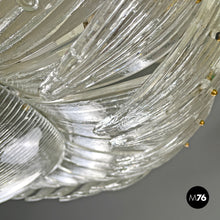 Load image into Gallery viewer, Round ceiling light by Barovier&amp;Toso in transparent Murano glass, 1940s
