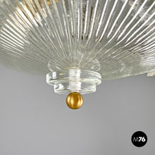 Load image into Gallery viewer, Round ceiling light by Barovier&amp;Toso in transparent Murano glass, 1940s
