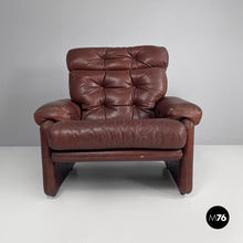 将图片加载到图库查看器，Brown leather armchairs Coronado by Afra and Tobia Scarpa for B&amp;B, 1970s
