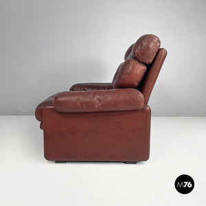 Brown leather armchairs Coronado by Afra and Tobia Scarpa for B&B, 1970s