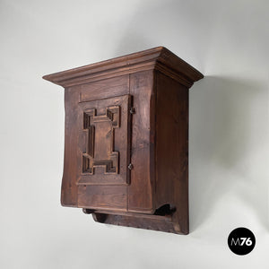 Wooden wall nightstands with decorated doors, 1960s