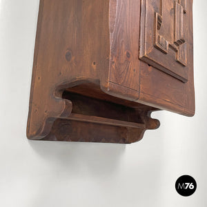 Wooden wall nightstands with decorated doors, 1960s