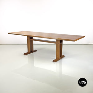 Rectangular wooden dining table, 1980s