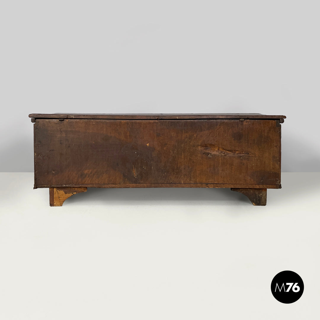 Load image into Gallery viewer, Wooden chest with inlays and folding top, early 1800s