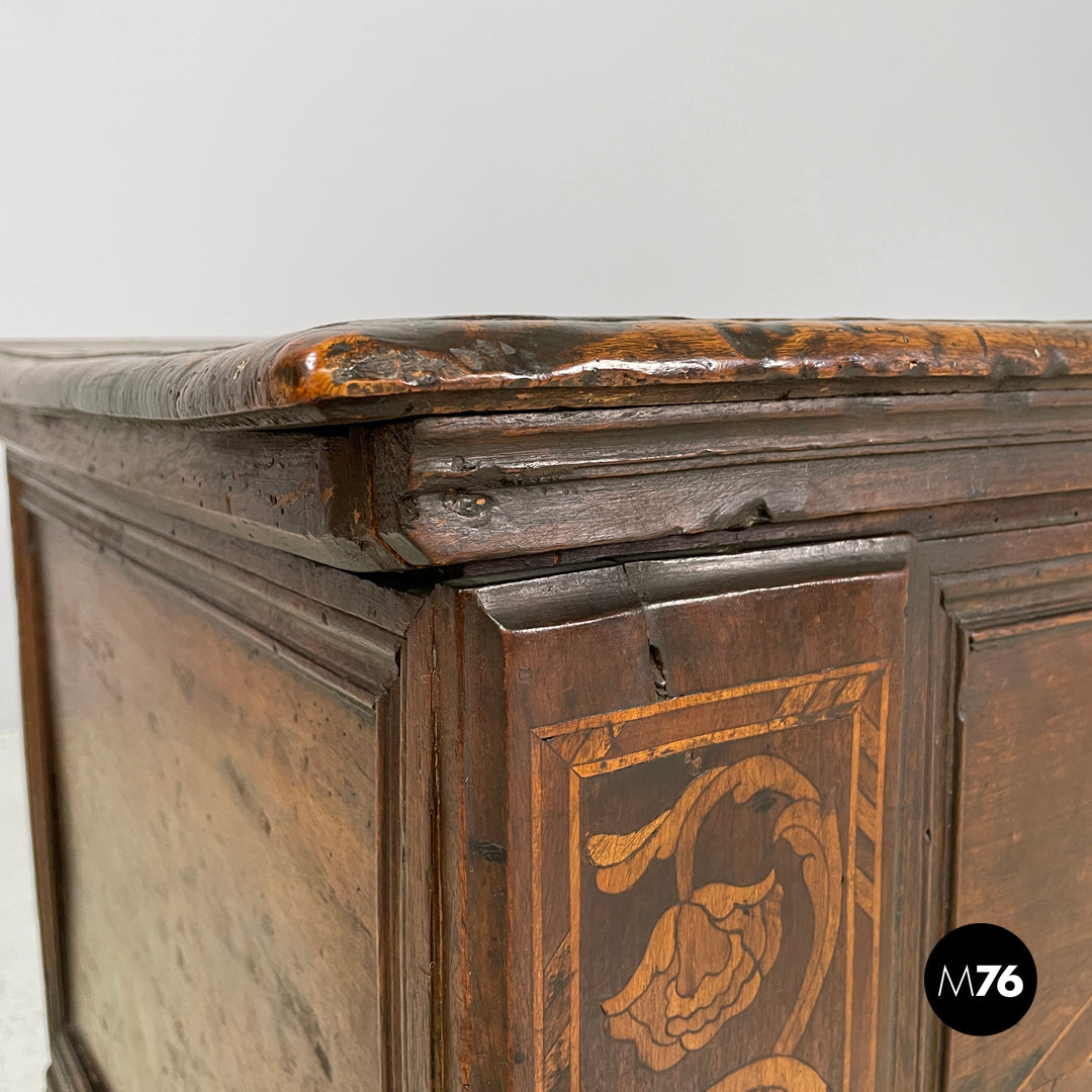 Load image into Gallery viewer, Wooden chest with inlays and folding top, early 1800s