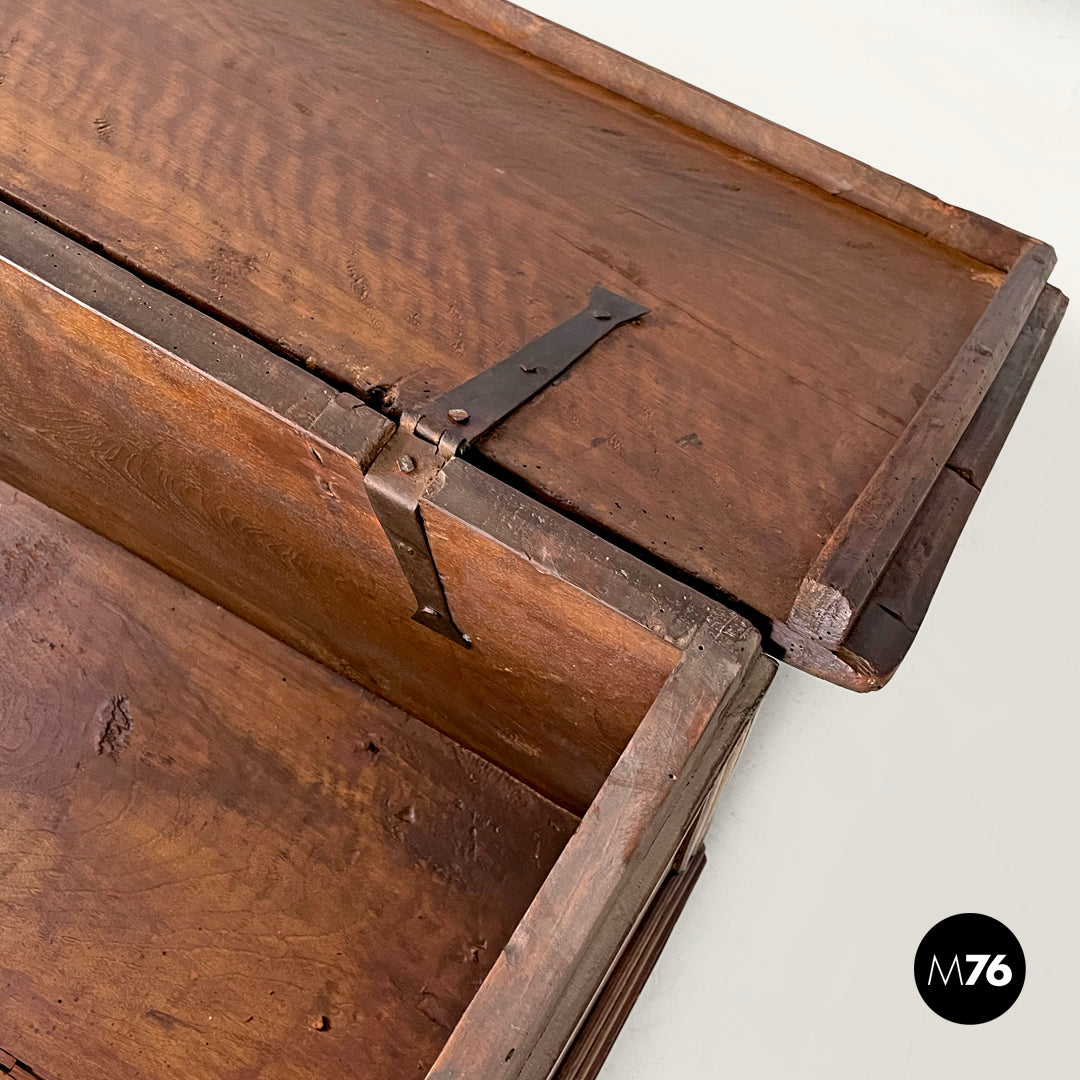 Load image into Gallery viewer, Wooden chest with inlays and folding top, early 1800s