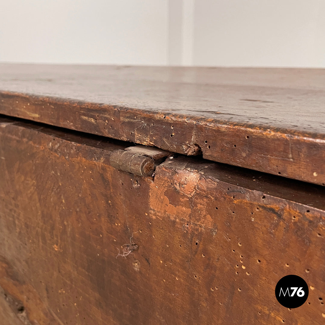 Load image into Gallery viewer, Wooden chest with inlays and folding top, early 1800s