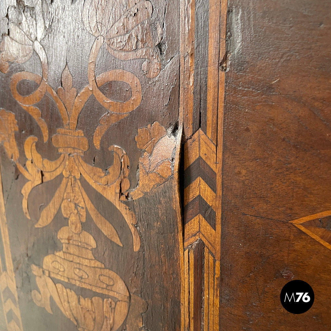 Load image into Gallery viewer, Wooden chest with inlays and folding top, early 1800s