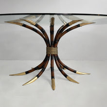 画像をギャラリービューアに読み込む, Dining table in bamboo and glass , 1980s
