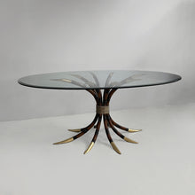 画像をギャラリービューアに読み込む, Dining table in bamboo and glass , 1980s
