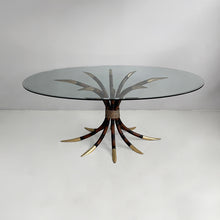 画像をギャラリービューアに読み込む, Dining table in bamboo and glass , 1980s
