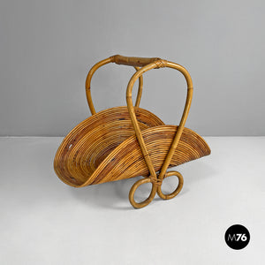 Bamboo magazine rack by Vivai Del Sud, 1960s