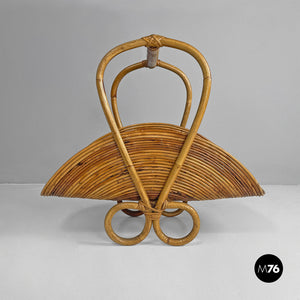 Bamboo magazine rack by Vivai Del Sud, 1960s