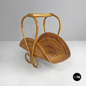 Bamboo magazine rack by Vivai Del Sud, 1960s