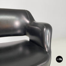 Carica l&#39;immagine nel visualizzatore di Gallery, Black faux leather armchairs Kilta by Olli Mannermaa for Cassina, 1960s
