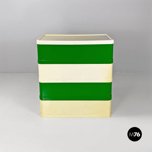 Green and dirty white 4964 chest of drawers by Olaf Von Bohr for Kartell, 1970s