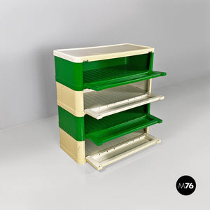 Green and dirty white 4964 chest of drawers by Olaf Von Bohr for Kartell, 1970s