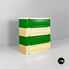 Carica l&#39;immagine nel visualizzatore di Gallery, Green and dirty white 4964 chest of drawers by Olaf Von Bohr for Kartell, 1970s
