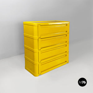 Yellow 4964 chest of drawers by Olaf Von Bohr for Kartell, 1970s