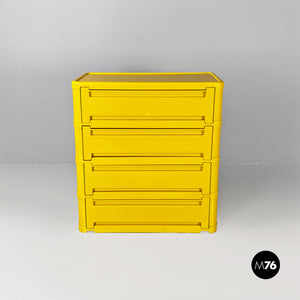 Yellow 4964 chest of drawers by Olaf Von Bohr for Kartell, 1970s