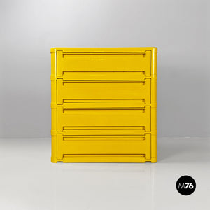 Yellow 4964 chest of drawers by Olaf Von Bohr for Kartell, 1970s