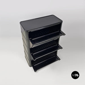 Black 4964 chest of drawers by Olaf Von Bohr for Kartell, 1970s