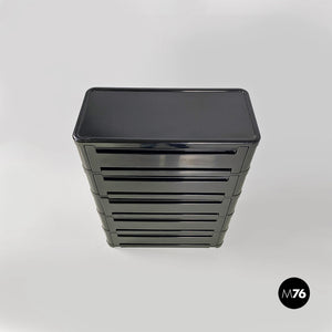 Black 4964 chest of drawers by Olaf Von Bohr for Kartell, 1970s