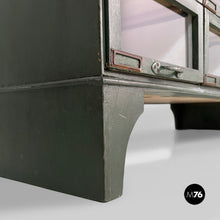 Load image into Gallery viewer, Green wood and glass chest of drawers, 1940s
