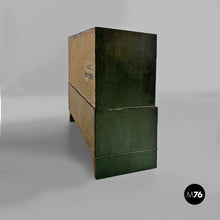 Load image into Gallery viewer, Green wood and glass chest of drawers, 1940s
