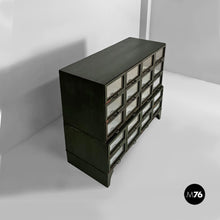 Load image into Gallery viewer, Green wood and glass chest of drawers, 1940s
