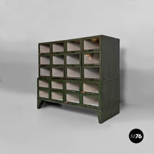 Load image into Gallery viewer, Green wood and glass chest of drawers, 1940s
