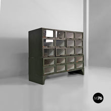 Load image into Gallery viewer, Green wood and glass chest of drawers, 1940s
