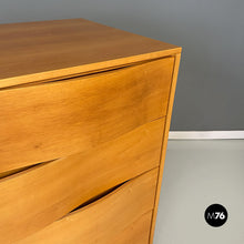 将图片加载到图库查看器，Solid wood and metal chest of drawers with curved front, 1980s
