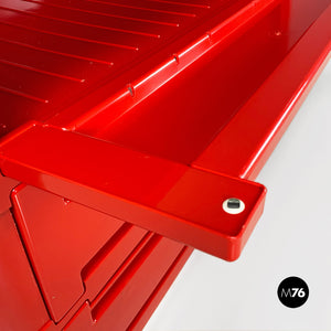 Red 4964 chest of drawers by Olaf Von Bohr for Kartell, 1970s