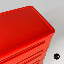 画像をギャラリービューアに読み込む, Red 4964 chest of drawers by Olaf Von Bohr for Kartell, 1970s
