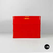 画像をギャラリービューアに読み込む, Red 4964 chest of drawers by Olaf Von Bohr for Kartell, 1970s
