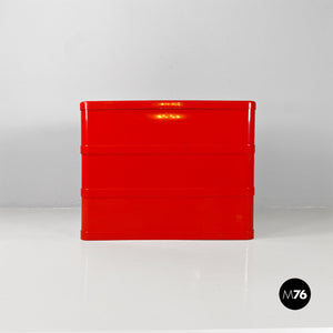 Red 4964 chest of drawers by Olaf Von Bohr for Kartell, 1970s