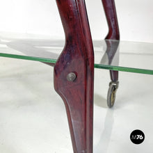 Charger l&#39;image dans la galerie, Wooden cart with two glass tops, 1950s
