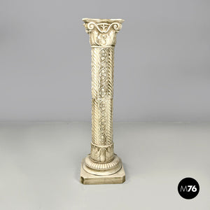 Ceramic column pedestal with flowers, 1970s