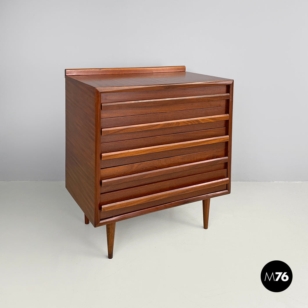 Wooden chest of drawers with five drawers, 1960s