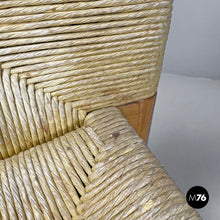 Load image into Gallery viewer, Straw and wood chairs Ciambotto by Jonathan De Pas Donato D’urbino Paolo Lomazzi for Pozzi, 1970s
