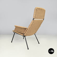 Load image into Gallery viewer, Armchairs in metal and beige rope, 1960s
